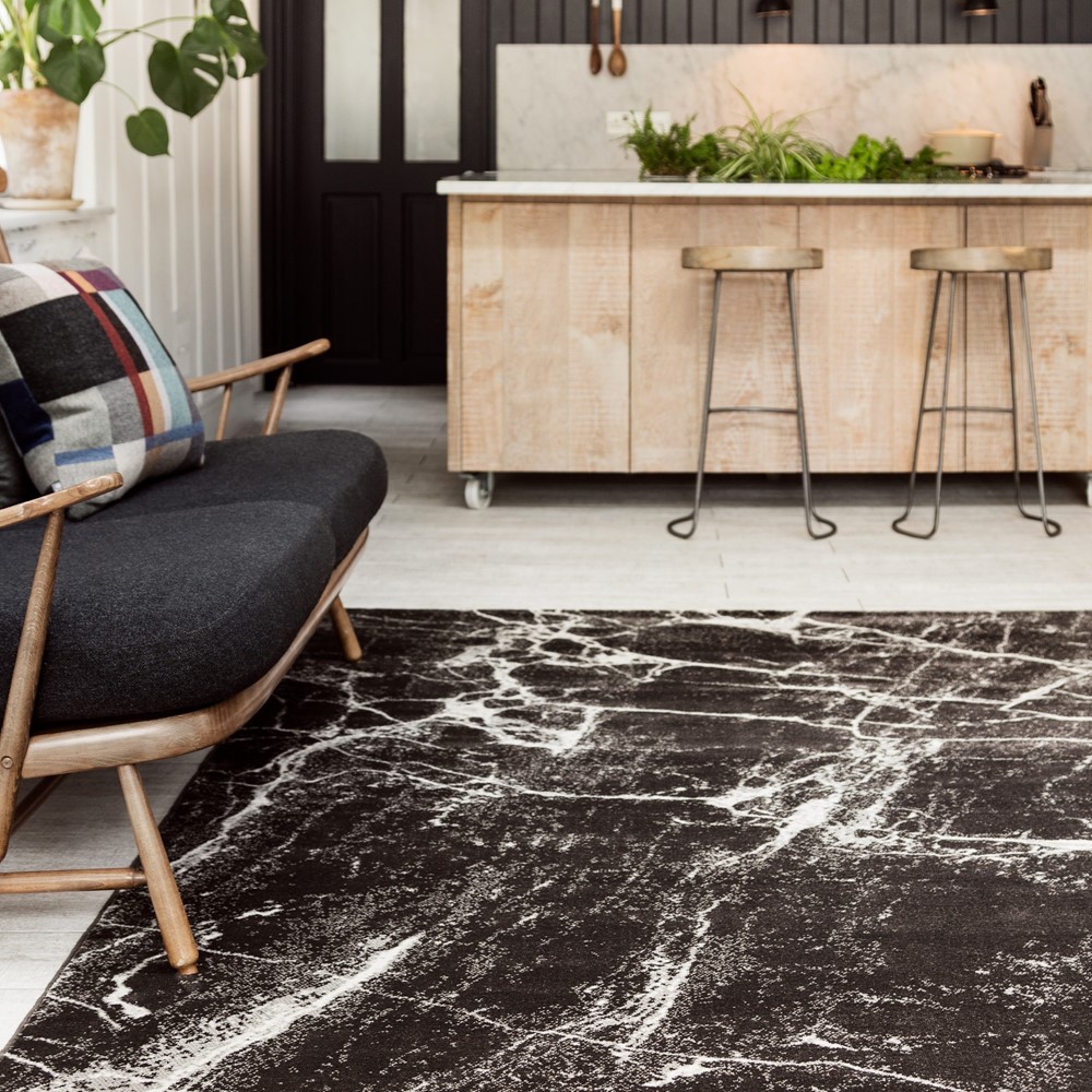 Cosmos Rugs in 02 Black Marble